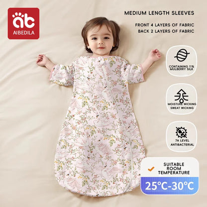 AIBEDILA ﻿Baby Sleeping Bag Childen Summer Silk bamboo Cotton Babe Sleepsack 1-3Years Infant Breathable Growth Blanket Sleepwear