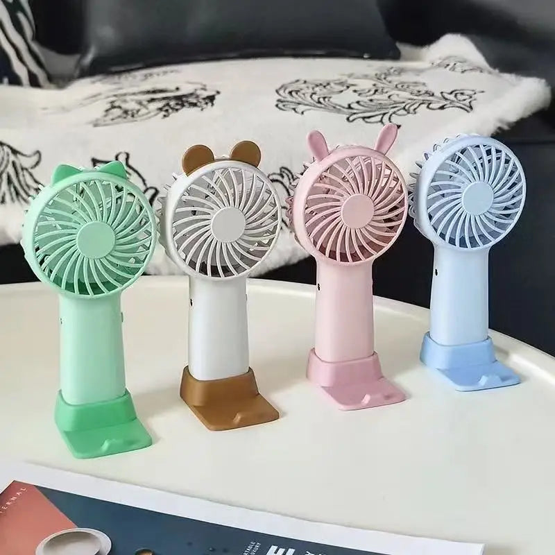Portable Handheld Fan USB Rechargeable Silent Cooling Fan 3 Speed Adjustable Lightweight Mini Fan for Travel Office Home