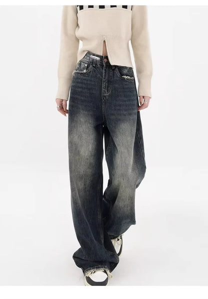New Style Y2K Baggy Jeans Women Streetwear Retro Fashion Autumn High Waist Pants Loose Wide Leg Denim Trousers Femal