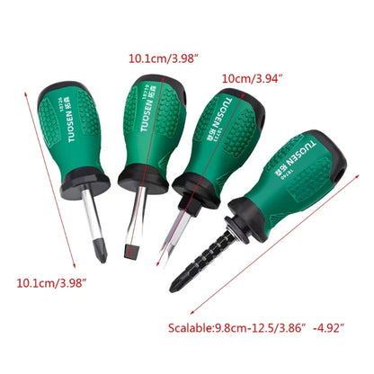 Stubby Screwdriver Lightweight Slotted Cross Screwdriver Bit Telescopic Screwdriver with Magnetic for Repairing Works