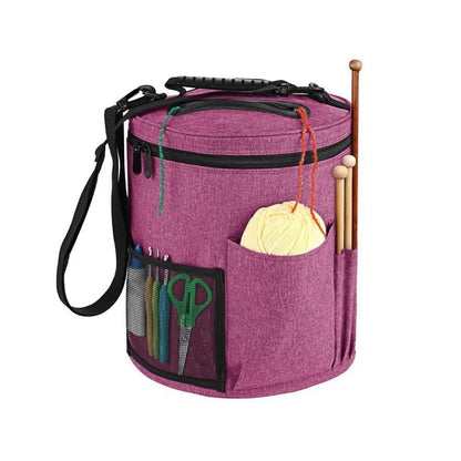Knitting Tool Storage Bag Yarn Crochet Organizer Tote Bag Large Capacity Portable with Front Yarn Needles Hooks Pocket