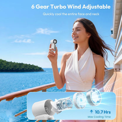 Portable Handheld Mini Fan Rechargeable Personal Fan with LED Display Mini Fan for Makeup Travel Outdoor Portable Pocket Fan