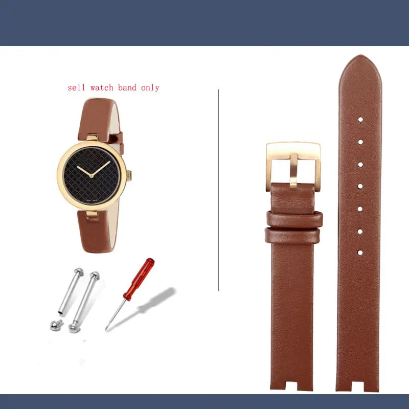 12-4mm 14-4mm Women's  Leather Watch Strap For Gucci Leather Notch Watch band YA141401 YA141505  Leather Watch Chain Wristband