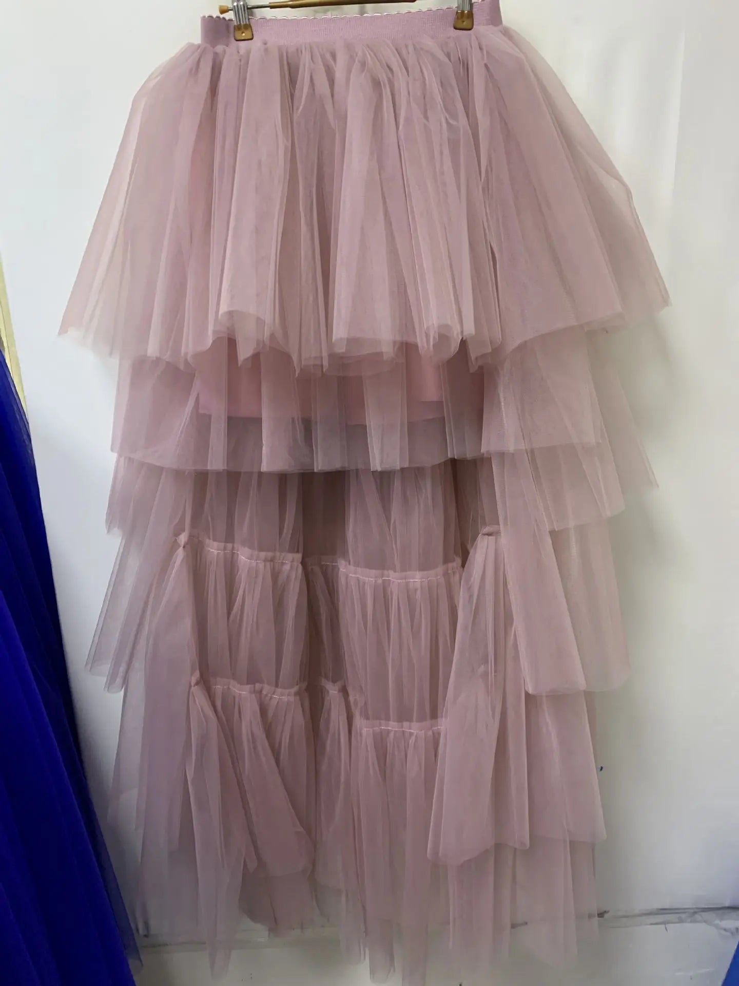 Women's High Low Tulle Multi-Skirt Iered Ruffles Asymmetrical Prom Party Skirts Punk Tulle Gown Under Petticoat