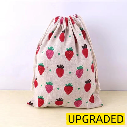Pet Toys & Snacks Storage Cotton Linen Fabric Pouch Drawstring Bag Cute Kids Travel Cloth Shoes Storage Bag Makeup Case Gift Bag