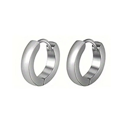 21 pairs of men's stainless steel earrings, circular CZ earrings, hypoallergenic earrings, unisex perforated earrings