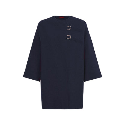 CHCH Woolen Women's Short Coats O Neck Long Sleeve One Button Coat 2024 Autumn Winter Elegant Office Female Commute Outerwears