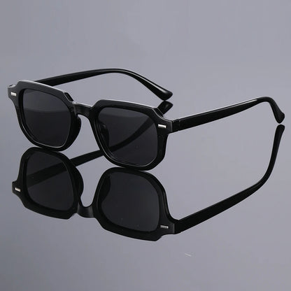 1Pc Men's Fashion Glasses New Trendy Square Frame Retro Rivet Y2K Music Festival Cool Street Style Decoration Suitable for Daily
