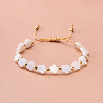 Fashion Cute Shell Heart-shaped Five-pointed Star Wax Rope Beaded Bracelet for Women Bohemia Sunmer Beach Jewelry Accessory Gift