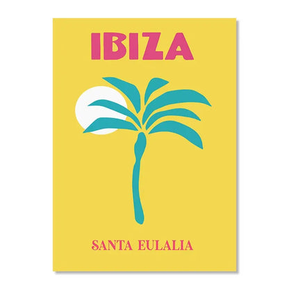 Mykonos Ibiza Miami Bondi Amalfi St.tropez Colourful Canvas Painting Travel Print Abstract Poster Murals Nordic Wall Art Decor