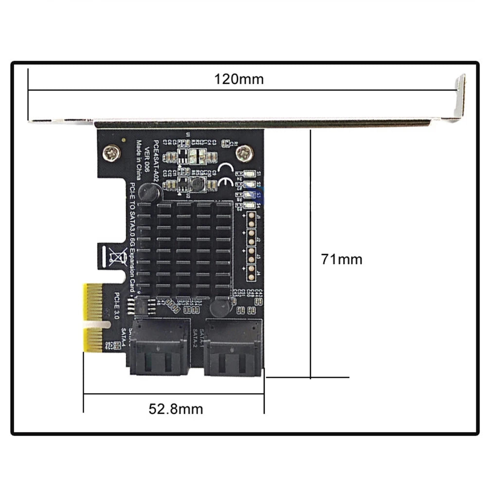 2/4/16 Ports SATA III PCIe Expansion Card 6Gbps SATA 3.0 to PCI-e 1X 4X 8X 16X PCI Express Adapter Card Support Win8 Win10 Linux