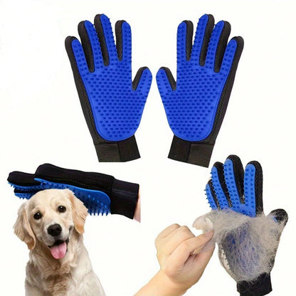 1pc  2-in-1 pet grooming glove brush, suitable for cats and dogs - hair removal gloves, with massage and grooming effects