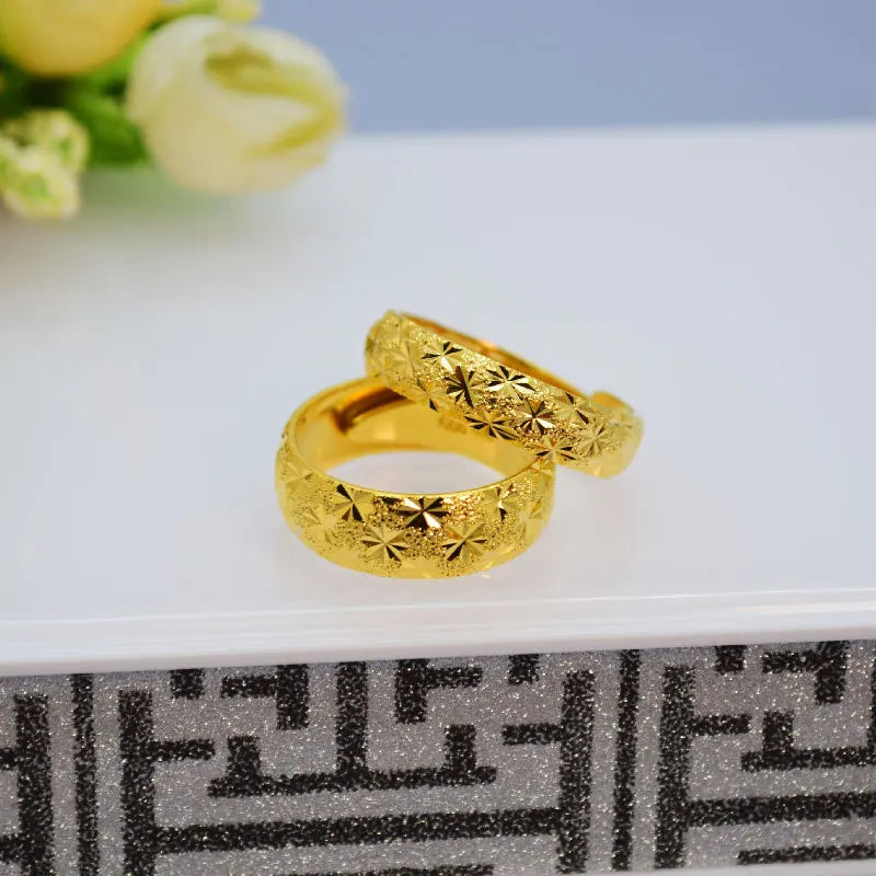 Fashion 14K Gold Ring for Men Women Wedding Engagement Fine Jewelry Luxury Gypsophila Ring Not Fade Fine Jewelry Gifts