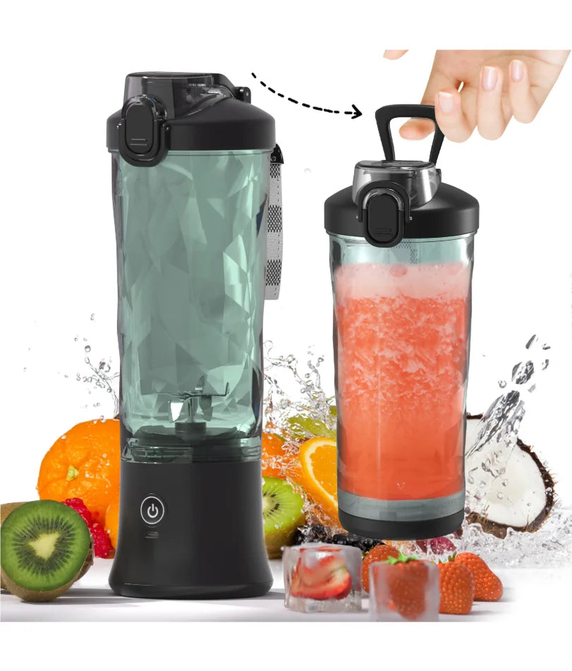 Portable Blender Electric Juicer 600ML Fruit Mixers 4000mAh USB Rechargeable Smoothie Mini Blender Multifunction Juice Maker