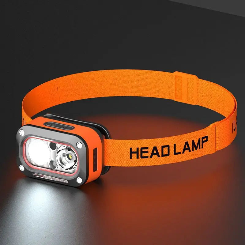 Rechargeable LED Headlamp,Ultra-Bright Headlight with 5 Modes,USB Charging,60° Adjustable,Long-Lasting for Camping,Running