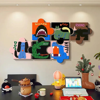 Dopamine Living Room Wall Art Cartoon Niche Poster Bedroom Hanging Painting Sofa Background Home Decor