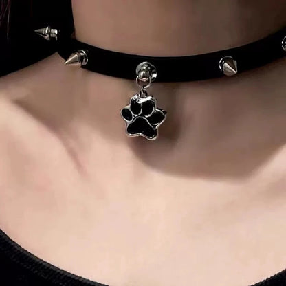 Goth Y2K Angel Wing Feather Star Cross Heart Cat Claw Pendant Bead Chain Choker Necklace For Women Harajuku Jewelry Accessories