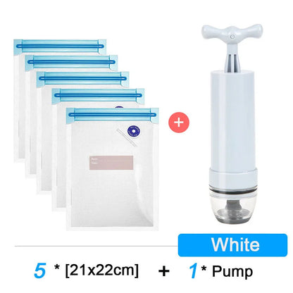 Sous Vide Vacuum Sealer Manual Pump Food Saver Bags Reusable for Kitchen Food Storage Home Gadgets Vacuum Packaging Tools