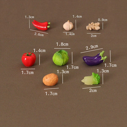 8Pcs/set 1/12 Dollhouse Miniature Vegetables Model Kitchen Food Accessories For Dolls House Decoration Kids Pretend Play Toys
