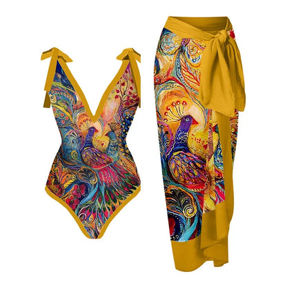 2023 New Arrival Push Up Women Bikini Set Floral Printed Ruffle Bikinis Strappy Bandage Swimwear Brazilian Biquini Bathing Suit