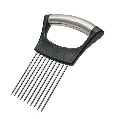 Onion Holder Slicer Cutter - Stainless Steel Vegetable Chopper for Tomato Potato Avocado Eggs Fruit Lemon Meat Kitchen Tool