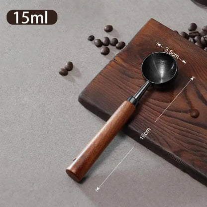 Coffee Tablespoon - Walnut Wood & Stainless Steel Scoop for Home Baristas & Cafe Decor - Perfect Kitchen Accessory