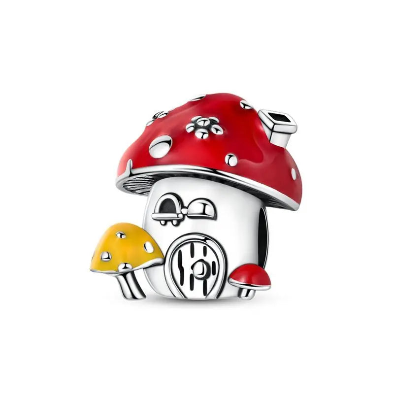 Colorful 925 Sterling Silver Mushroom Rabbit Beads & Toucan Dangle Charm Fits Bracelet Boutique Beautiful Pendant Gifts