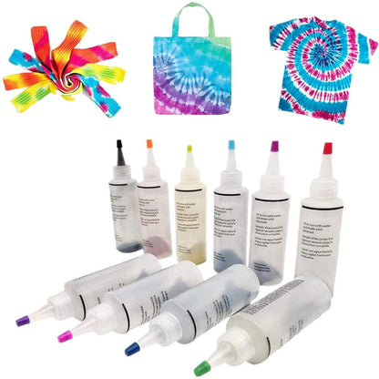 6/8/10 Colors Tie-Dye Kit Fabric Textile Paints Colorful Tie Dying for Craft Arts Fabric Textile Party