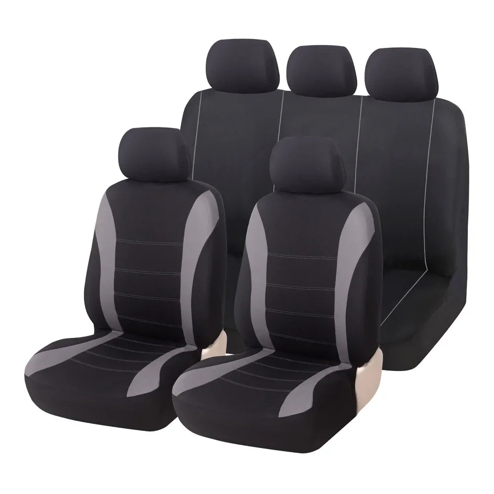 5-seat Full-coverage Car Seat Covers, Breathable Fabric, Wear-resistant, Fits Most Car Models, All-season Use Seat Accessories