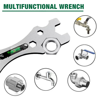 Wrench Level Tools, Faucet Wrench, Shower Wrench, Pipe Wrench, Multifunctional Level Wrench,  Effortless Home Leveling Tools