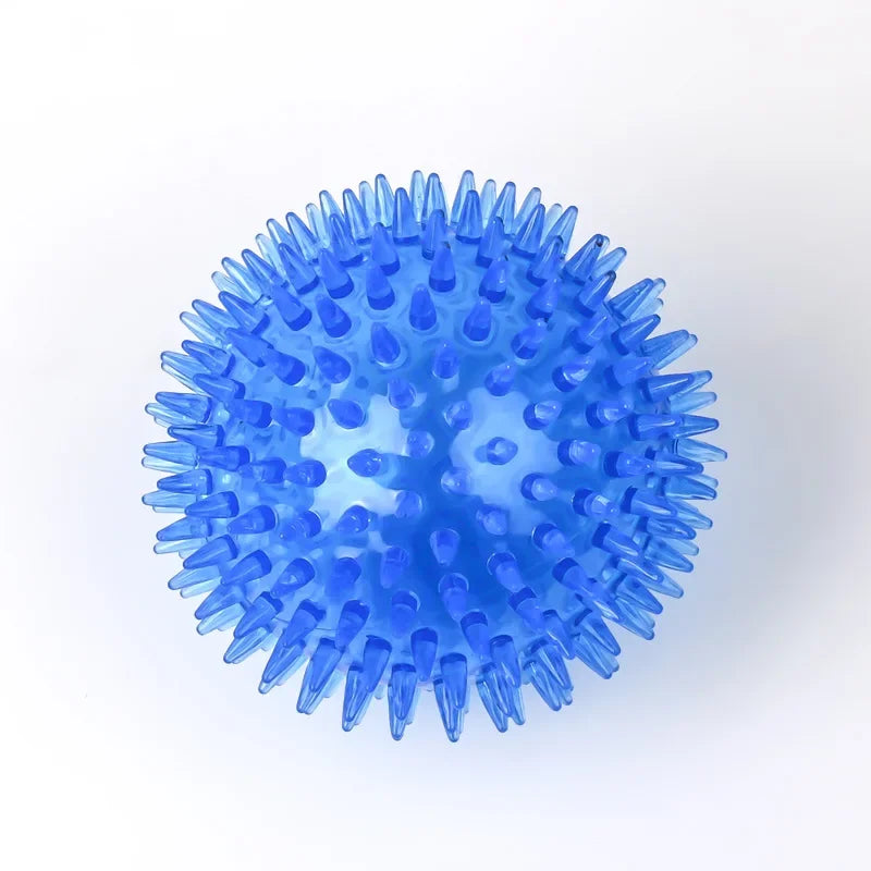 Pet Dog Toys Cat Puppy Sounding Toy Polka Squeaky Tooth Cleaning Ball TPR Training Teeth Chewing Toy Thorn Balls Pet Accessories