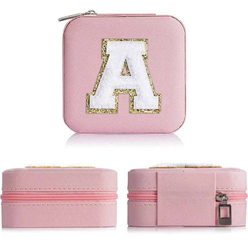 New Creative Letter Jewelry Box Portable Travel Ring Necklace Stud Earrings Storage Box