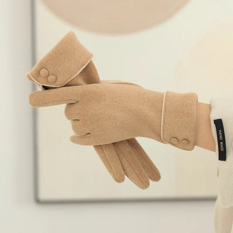 1 Pair of Women's Warm Gloves, Suitable for Women, with Velvet Lining, Windproof and Cold-Resistant, Available in Multiple Colors, Elegant and Stylish Gloves