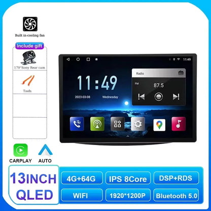 13 inch Android 15 Carplay Auto Car Radio For Ford Transit Custom 2013-2018 Multimedia Video Player Navigation Stereo GPS Audio