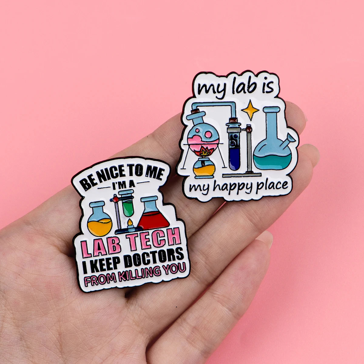 Cute Animals Enamel Pines Doctor Chemistry Quotes Brooch Metal Pins Badge on Backpack Clothing Accessories Fashion Jewelry Gifts