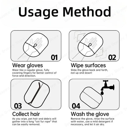 2025Pet Grooming Glove Double Sided Hair Removal Glove for Cats Dogs Bathing Cleaning Carpet Sofa Portable Washable PetAccessory