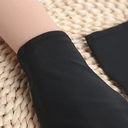 1Pair Sunscreen Protection Fingerless Gloves Women Arm Cool Summer Breathable Thin Mittens Half Finger Sleeves Black White Beige