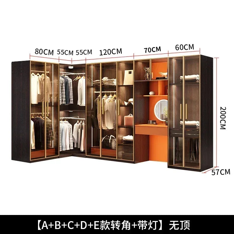 Store Clothes﻿ Comfortable For Room Home Corner Wardrobe Room Clothes Wooden Bedroom Cabinet Multifunctional Storage Furniture