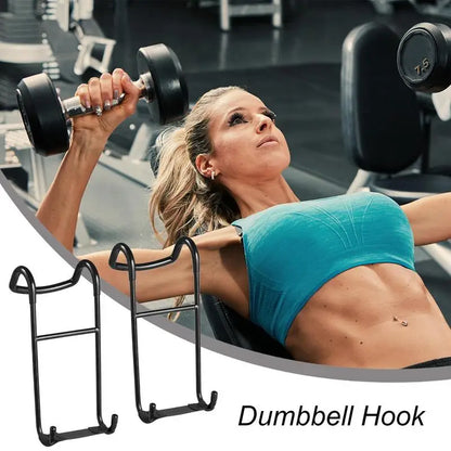 2PCS/Set Dumbbell Spotter Hooks Hold Up Hangers Heavy Power Dumbbells Rack Attachments for Dumbbell Bench Press Chest & Shoulder