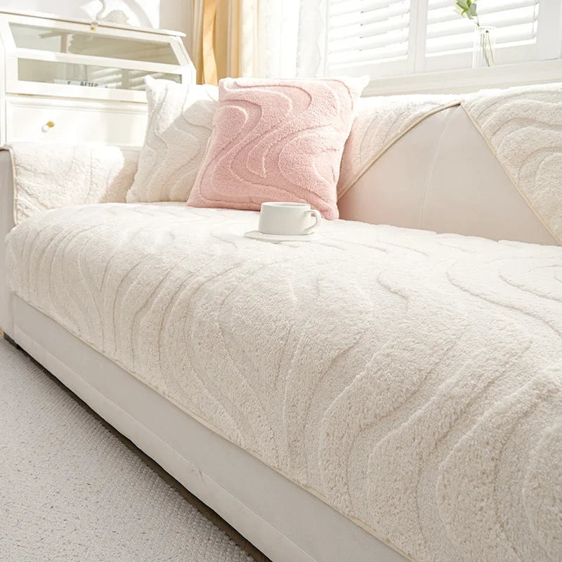 Simple Modern Sofa Cushion Autumn and Winter Light Luxury Non-Slip Sofa Plush Cover