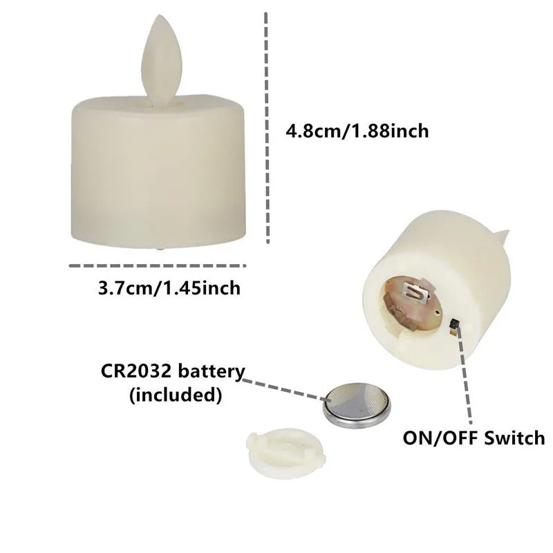 LED Light Remote Battery Operated Electric Candles Flickering Moving Wick Christmas LED Tea Light Candles Holiday Decorations