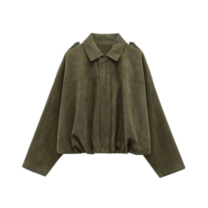 HXAO Elegant Bomber Jackets 2025 Women's Spring Long Sleeve Jackets Ladies Fashion Casual Plus Size Coats New In Outerwears