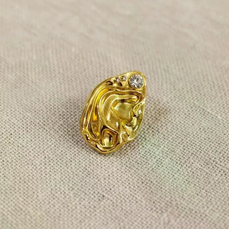 Ear Shaped Earrings Metal Ring Jewelry Irregular Statement Ring Unique Textured For Daily Wear Parties & Events