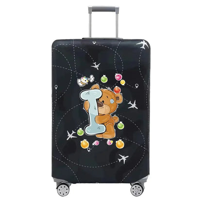 Travel Suitcase Set Is Suitable for 18-32 Inch Stretch Fabric Covers Travel Accessories Luggage Protection Covers Bear Printing
