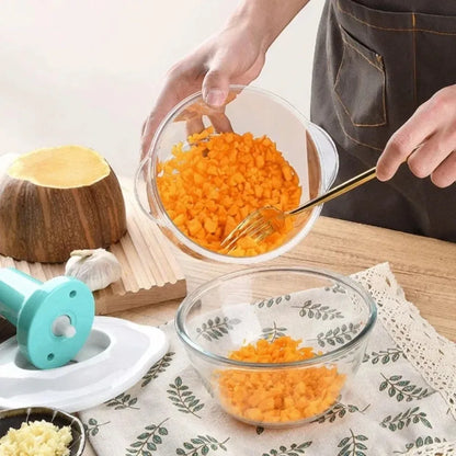 Manual Food Chopper Vegetable Chopper Hand Press Household Garlic Press Multifunctional Meat Grinder for Fruits Veggies Salad
