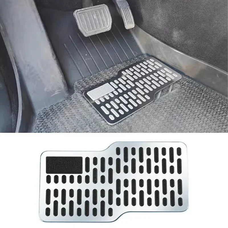 Truck Floor Mats Driver Floor Mat Heel Pad Stainless Steel Anti-Slip Pedal Wear-Resistant For Automotive RV Tractor Vehicle