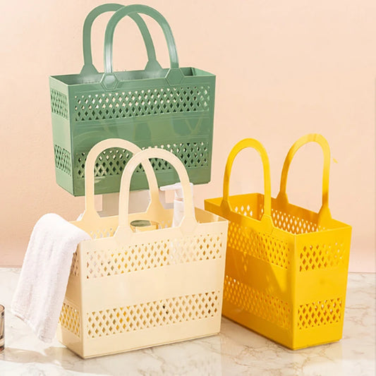 Shower Caddy Basket With Handles Portable Large Capacity Drainage Box Household Storage Basket For Camp Bathroom Beach Dorm Gym