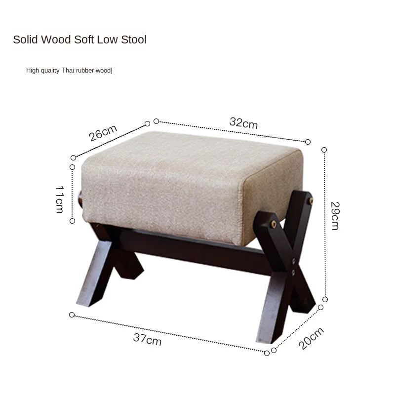 Solid Wood Small Stool Shoe Changing Stool Household Door Bench Low Stool Living Room Square Stool Children's Stool