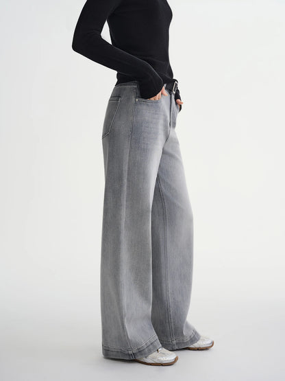DUSHU Plus Size Women's Perfect Stretch High Waist Straight Leg Jeans Autumn Winter 2025 New Casual Comfort Trousers Pants