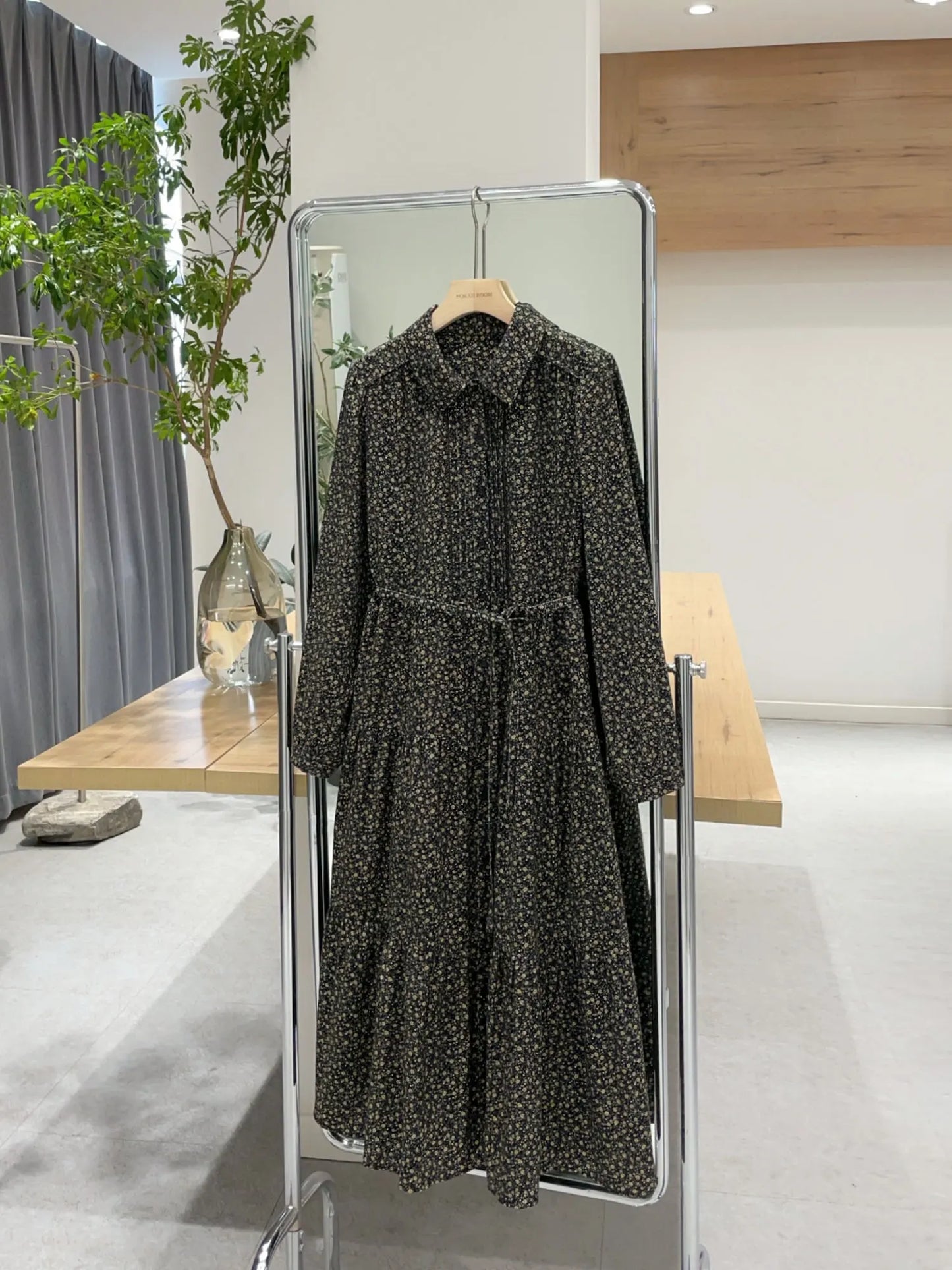 Nok Xiaola Authentic Winter 2025 Floral Print Velvet Dr Island Home Poster Sle A-Line Skirt Korean Sle Commute Dr